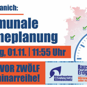 Rückblick: Kommunale Wärmeplanung, Online-Seminar, 1. November 2022